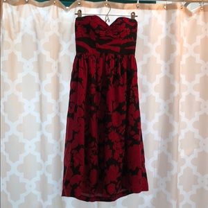 *SOLD* Tibi red and black strapless dress